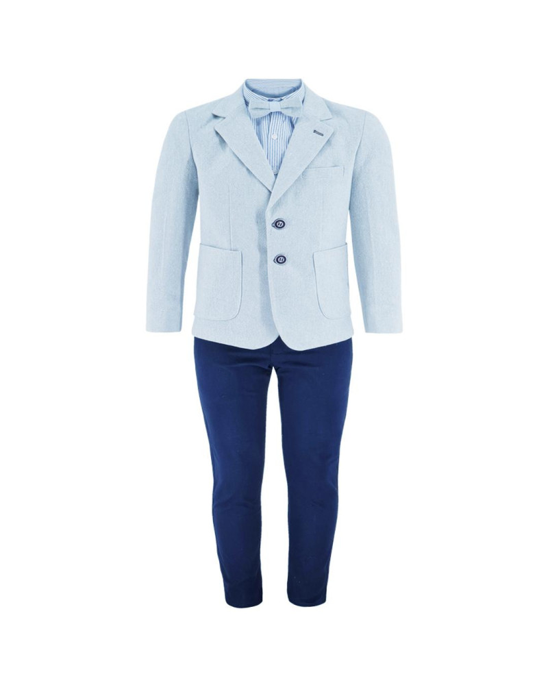 Baby Blue & Navy 4PC Suit Set 1-10
