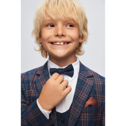 Boys Samli D/Blue & Brown Plaid 6PC Suit 1-15 Years