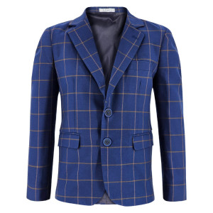 Samli Robert Navy Checked 6PC Suit 1-5