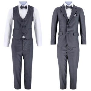 Samli David Charcoal Grey 7PC Suit 11-14