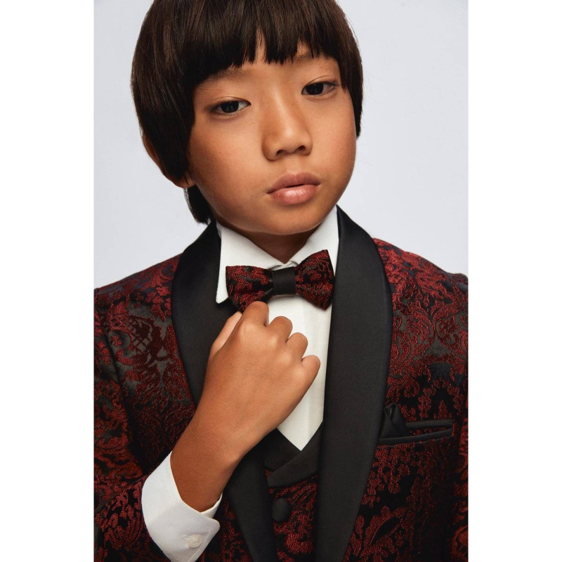 Burgundy & Black Paisley 5PC Suit 11-14