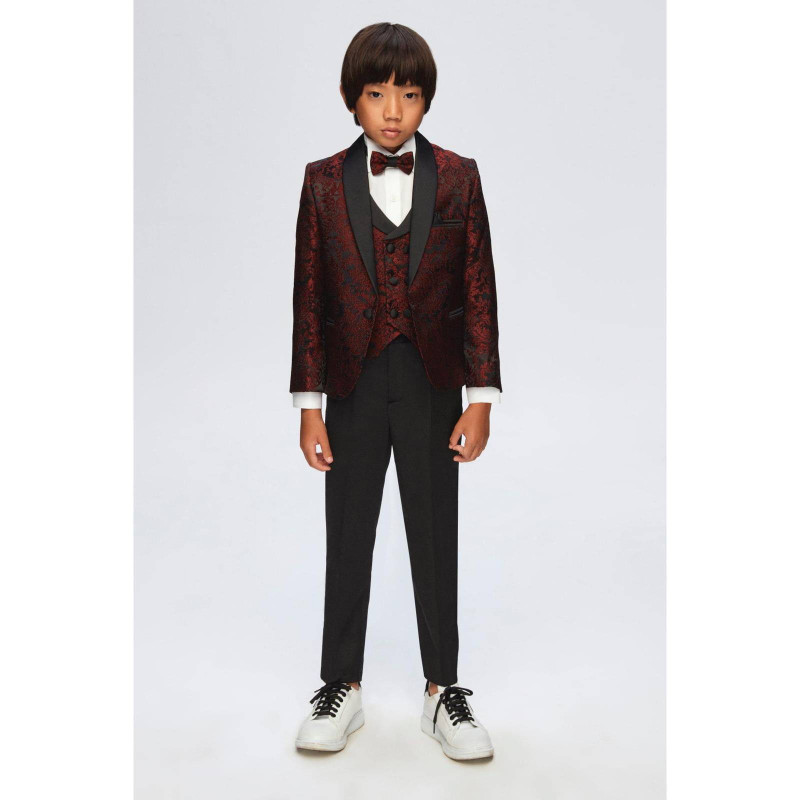 Burgundy & Black Paisley 5PC Suit 6-10