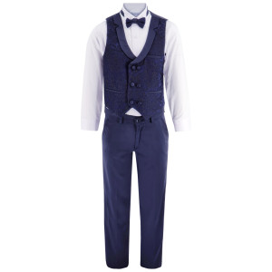 Samli Midnight Blue Paisley 6PC suit 1-5