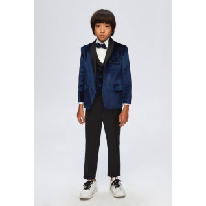 Samli Royal Blue Velvet 6PC Suit Set 6-10