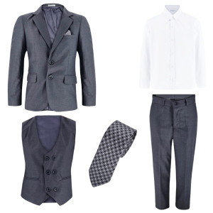 Samli David Charcoal Grey 7PC Suit 11-14