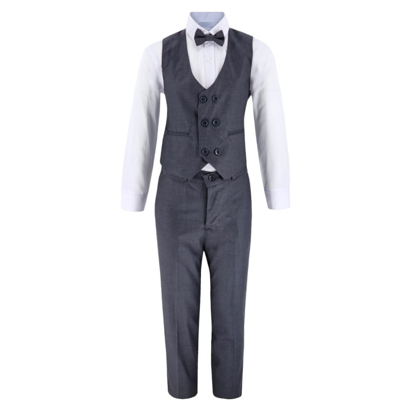 samli David Charcoal Grey 7PC Suit 1-5