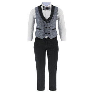 Samli Oscar D/Grey Glitter 5PC Suit 1 - 11 Yearss