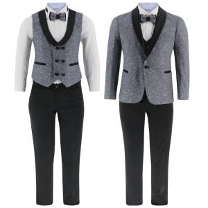 Samli Oscar D/Grey Glitter 5PC Suit 11-14