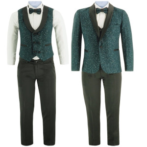 Samli Thomas Green Glitter 5PC Suit 11-14