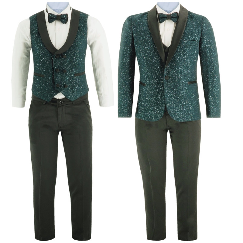 Samli Thomas Green Glitter 5PC Suit 11-14