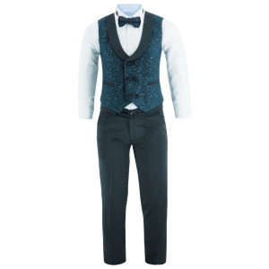Samli Thomas Green Glitter 5PC Suit 11-14