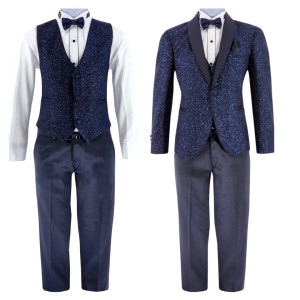 Samli D/Blue Glitter 6PC Suit Ensemble 11-14