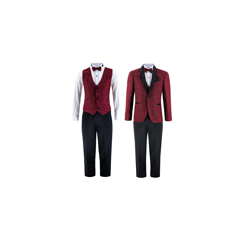 Samli Wine Glitter 6PC Suit Ensemble 11-14