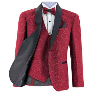 Samli Wine Glitter 6PC Suit Ensemble 11-14