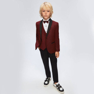 Samli Wine Glitter 6PC Suit Ensemble 11-14