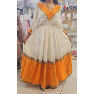 Habesha Zuria Orange Dress