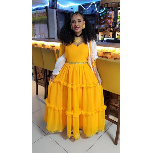 Habesha Zuria Yellow Dress