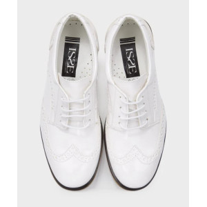 Boys Derby Brogue Lace Up Dress Shoes - White