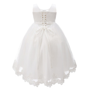 Ivory Asymmetric Overlay Lace Party Dress 2-14 Years