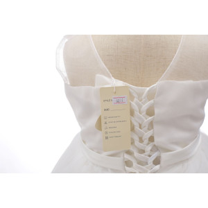 Ivory Asymmetric Overlay Lace Party Dress 2-14 Years