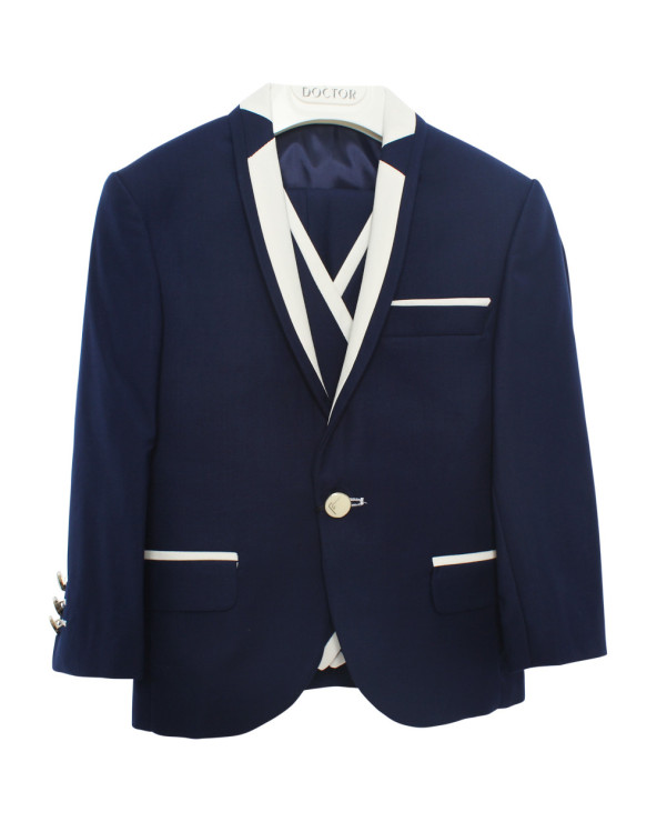Boys Piping Blue Wedding suit