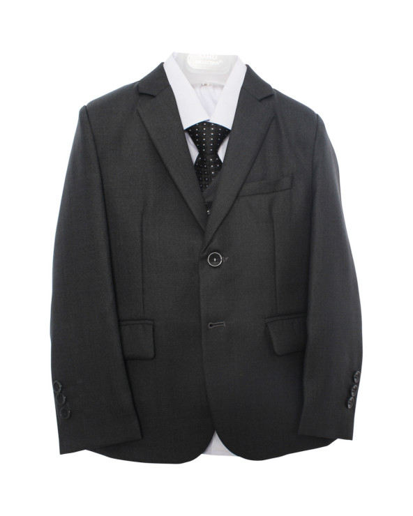 Boys Wedding 5pc Dark Grey Suit