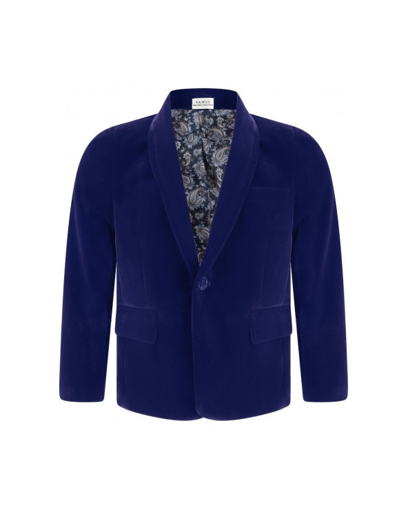 Boys Kids Velvet One Button Blazer