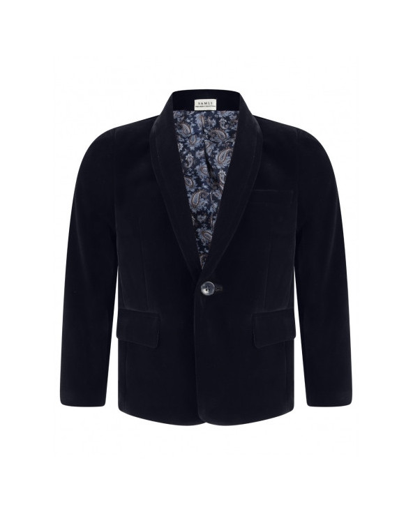 Boys Kids Velvet One Button Blazer