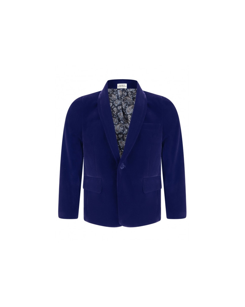 Boys Kids Velvet One Button Blazer